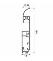 Perfil Aluminio MUYE RODAPIE Lacado Blanco Superficie -2 Metros-