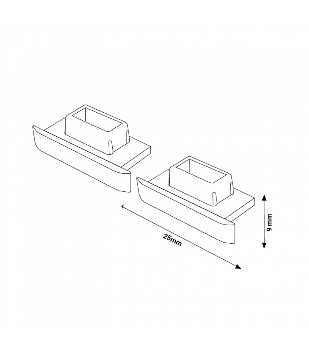 Pack 2 Tapones Para Perfil Lm3809
