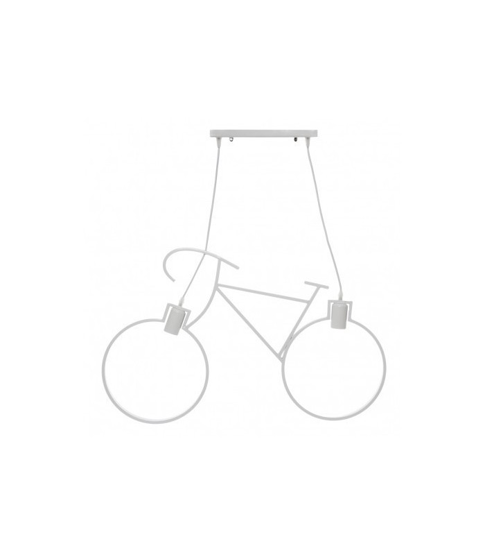 Lámpara de techo Bicycle Vintage 2xE27. Blanca.