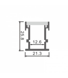 Perfil Aluminio UFEG Suelo Empotrar -2 Metros-