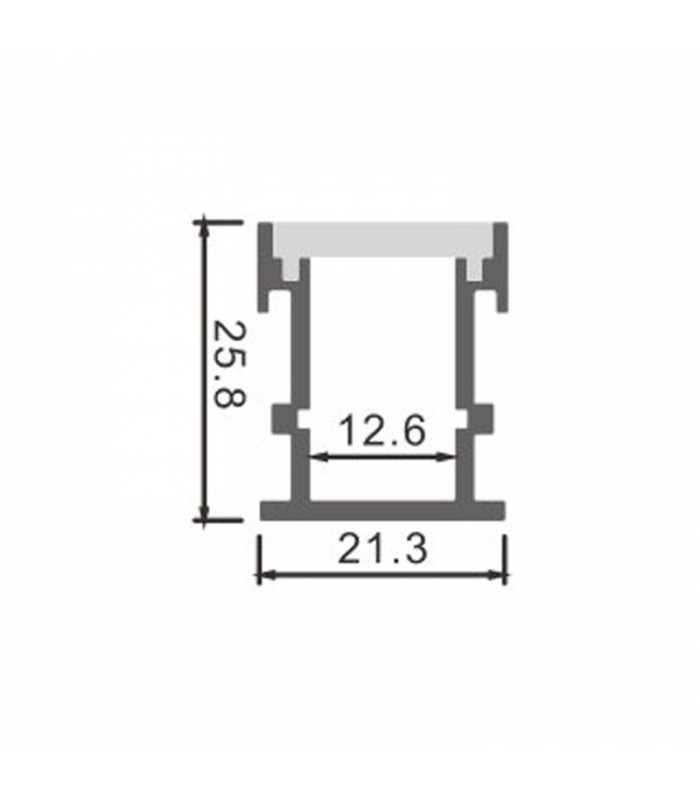Perfil Aluminio UFEG Suelo Empotrar -2 Metros-