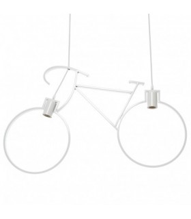 Lámpara de techo Bicycle Vintage 2xE27. Blanca.
