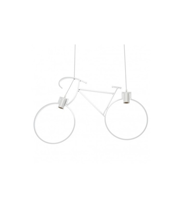 Lámpara de techo Bicycle Vintage 2xE27. Blanca.
