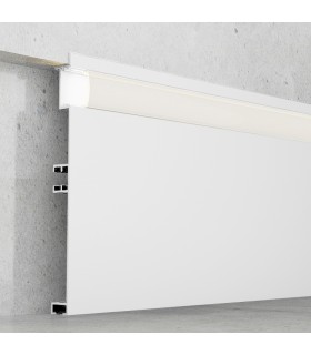 Perfil Aluminio MIET RODAPIE Lacado Blanco Empotrar -2 Metros-