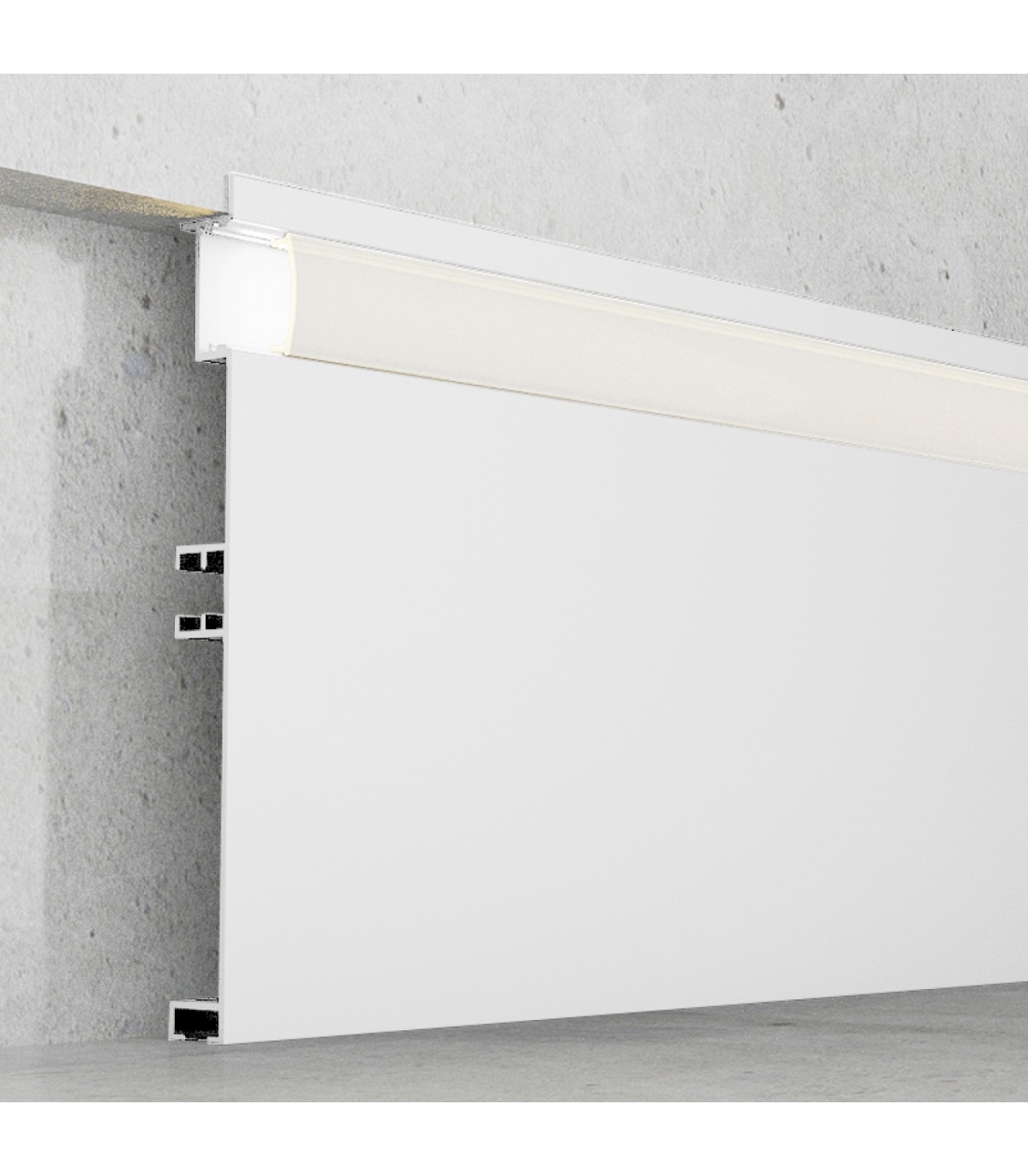 Perfil Aluminio MIET RODAPIE Lacado Blanco Empotrar -2 Metros-