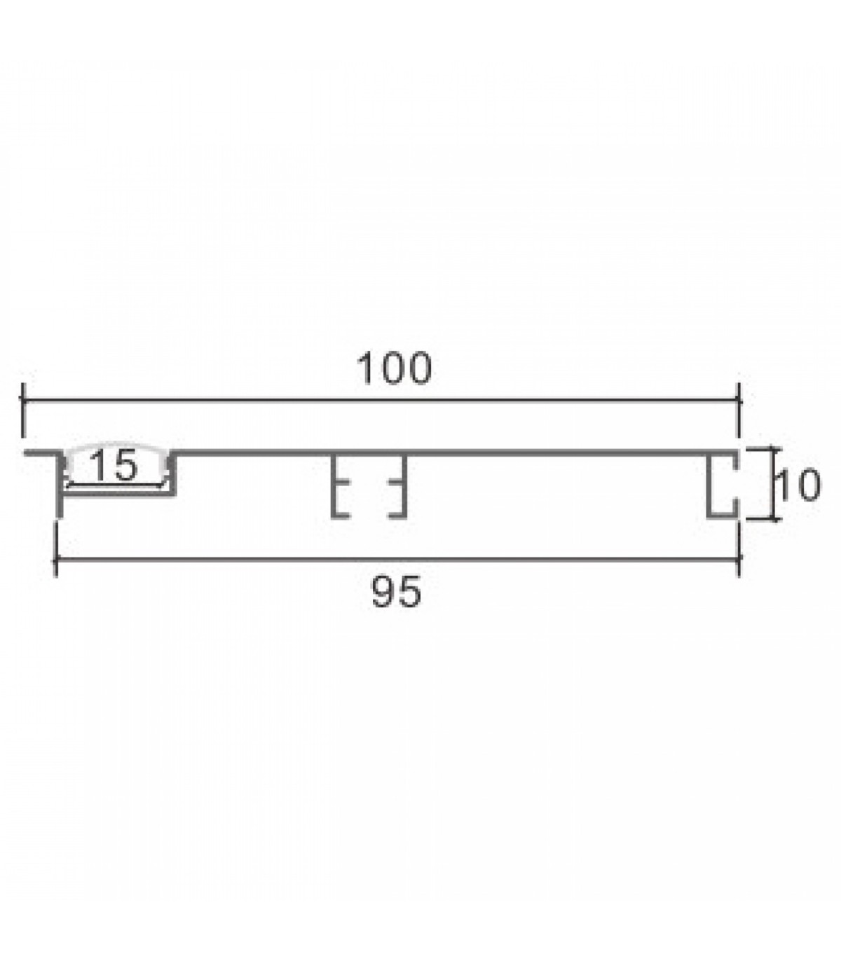 Perfil Aluminio MIET RODAPIE Lacado Blanco Empotrar -2 Metros-