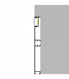 Perfil Aluminio MIET RODAPIE Lacado Blanco Empotrar -2 Metros-