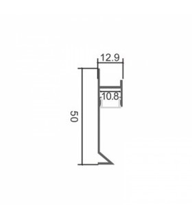 Perfil Aluminio SKA RODAPIE Lacado Negro Empotrar -2 Metros-