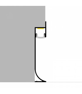 Perfil Aluminio SKA RODAPIE Lacado Negro Empotrar -2 Metros-