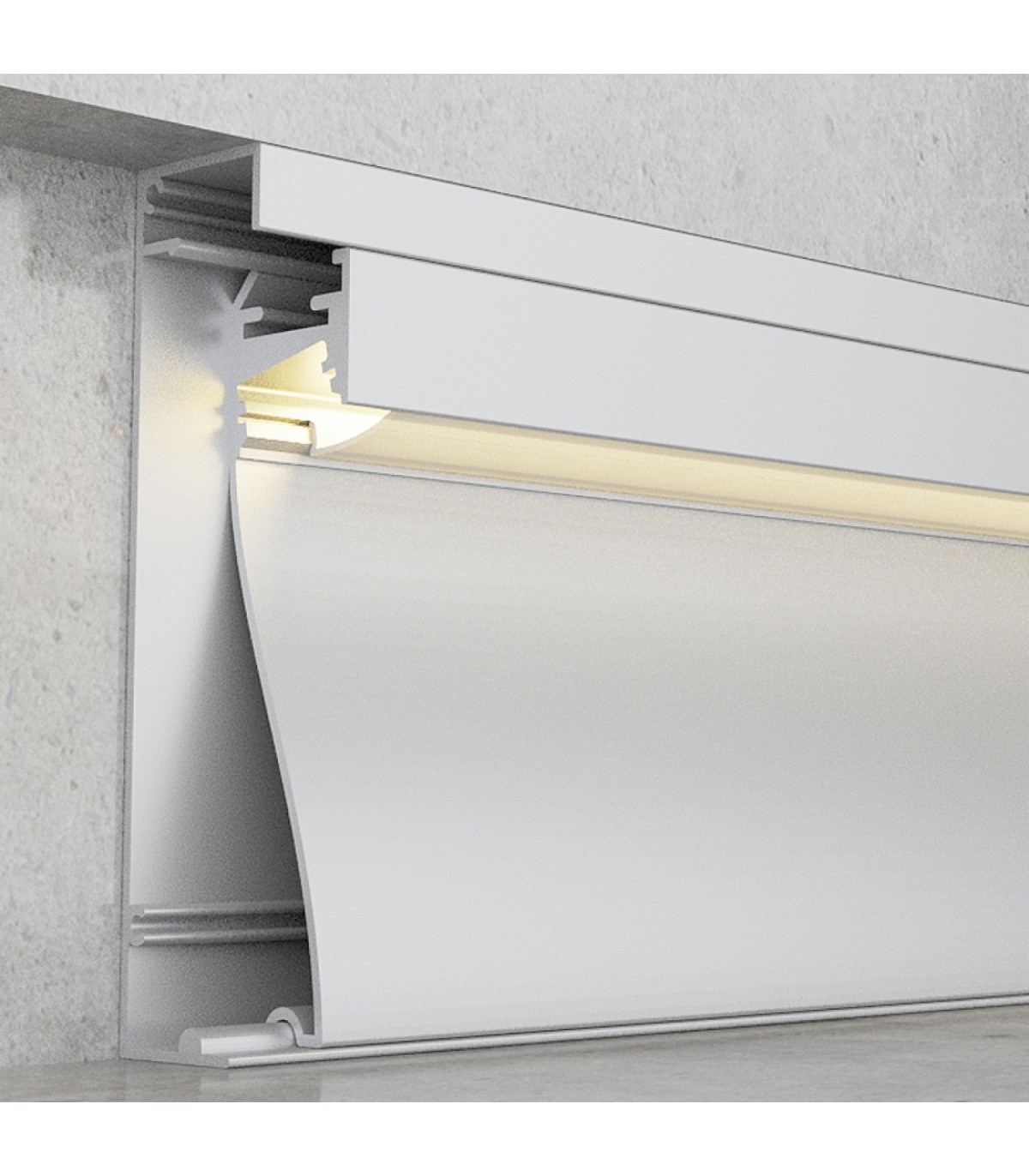 Perfil Aluminio KRUE RODAPIE Empotrar -2 Metros-