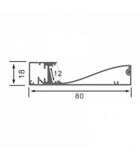 Perfil Aluminio KRUE RODAPIE Empotrar -2 Metros-