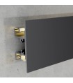 Perfil Aluminio GOTE Lacado Negro Superficie Pared -2 Metros-