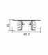 Perfil Aluminio GOTE Lacado Negro Superficie Pared -2 Metros-