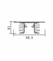 Perfil Aluminio GOTE Lacado Negro Superficie Pared -2 Metros-