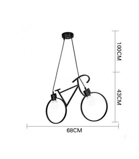 Lámpara de techo Bicycle Vintage 2xE27. Blanca.