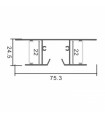 Perfil Aluminio GOTE XL Lacado Negro Superficie Pared -2 Metros-