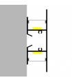 Perfil Aluminio GOTE XL Lacado Negro Superficie Pared -2 Metros-