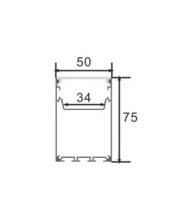 Perfil Aluminio PERY Superficie/Colgante -2 Metros-