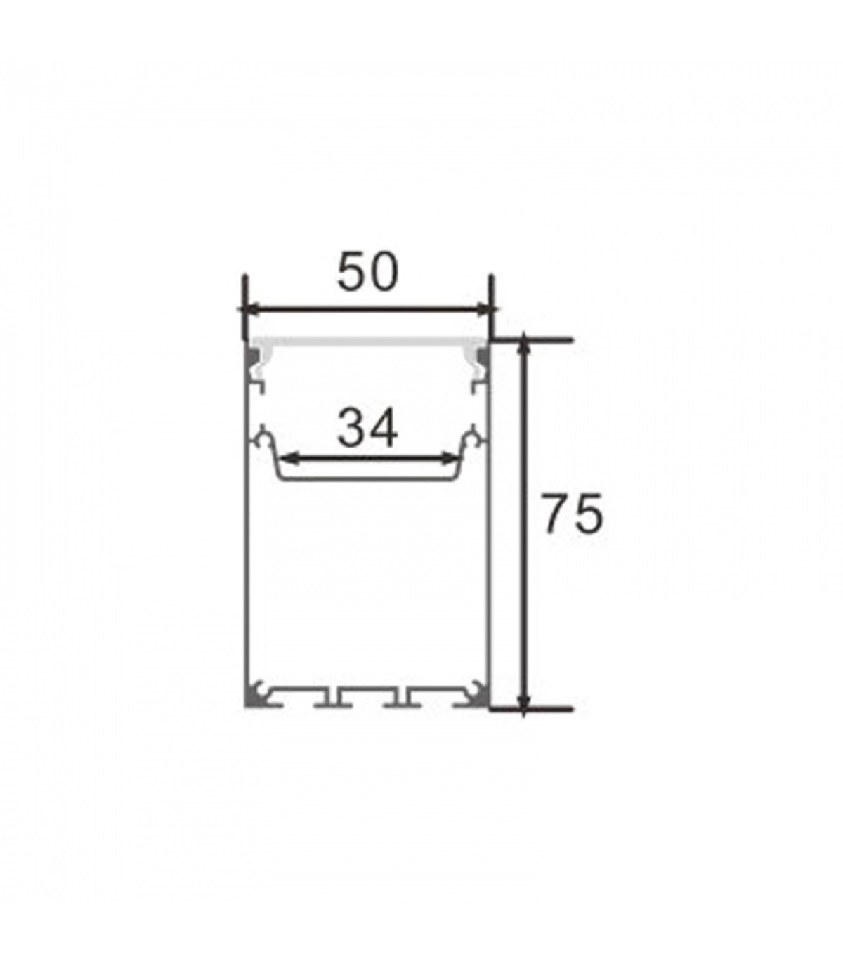 Perfil Aluminio PERY Superficie/Colgante -2 Metros-