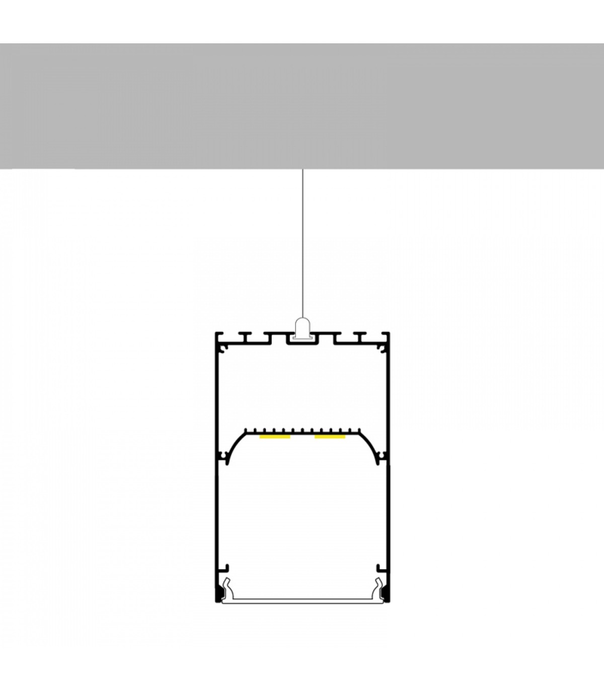 Perfil Aluminio PERY Superficie/Colgante -2 Metros-
