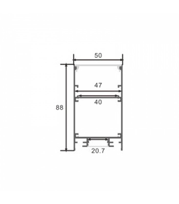 Perfil Aluminio BIEG Colgante -2 Metros-