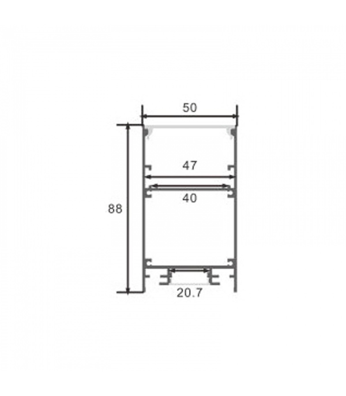 Perfil Aluminio BIEG Colgante -2 Metros-