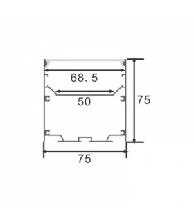 Perfil Aluminio WEF Superficie/Colgante -2 Metros-