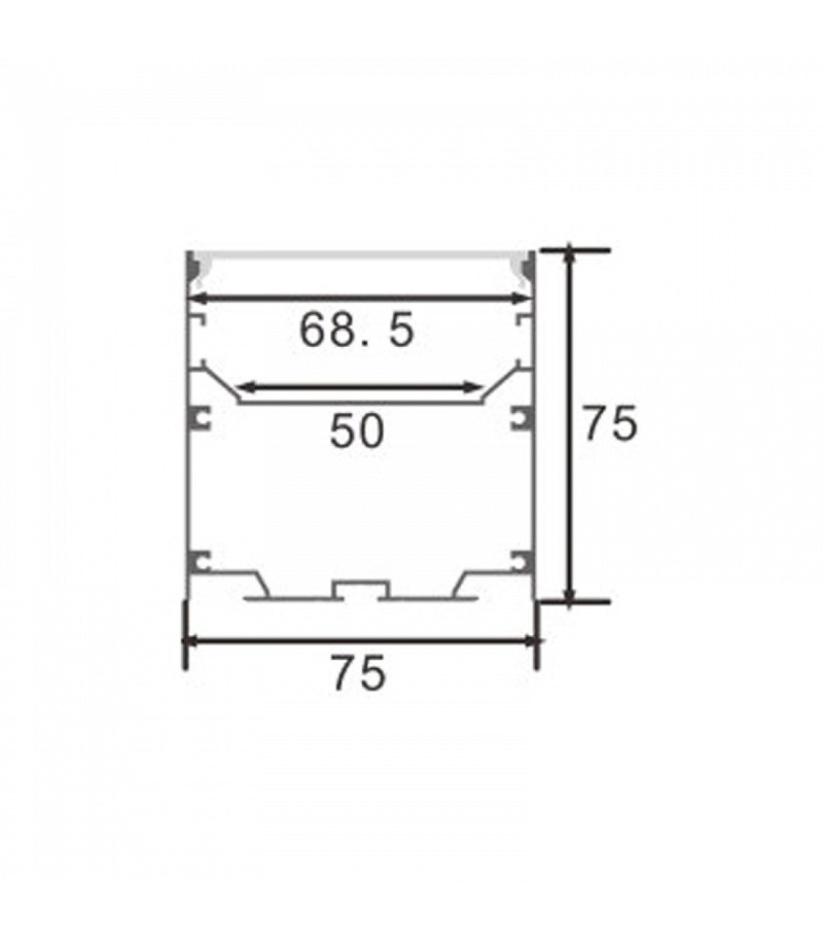 Perfil Aluminio WEF Superficie/Colgante -2 Metros-