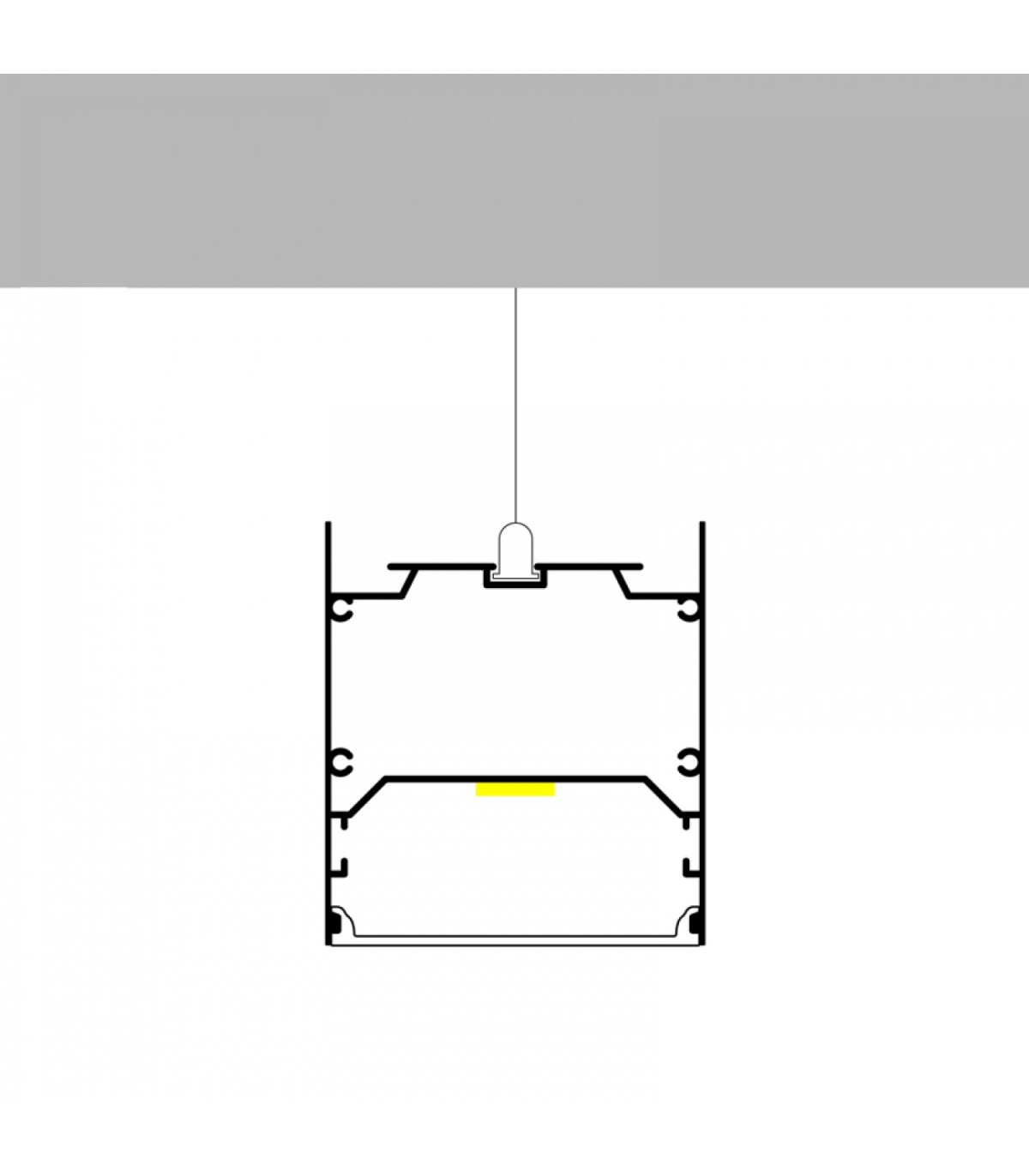 Perfil Aluminio WEF Superficie/Colgante -2 Metros-