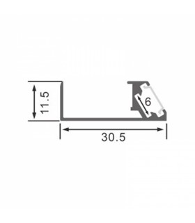 Perfil Aluminio KEO Lacado Negro Armarios -2 Metros-