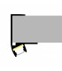 Perfil Aluminio KEO Lacado Negro Armarios -2 Metros-