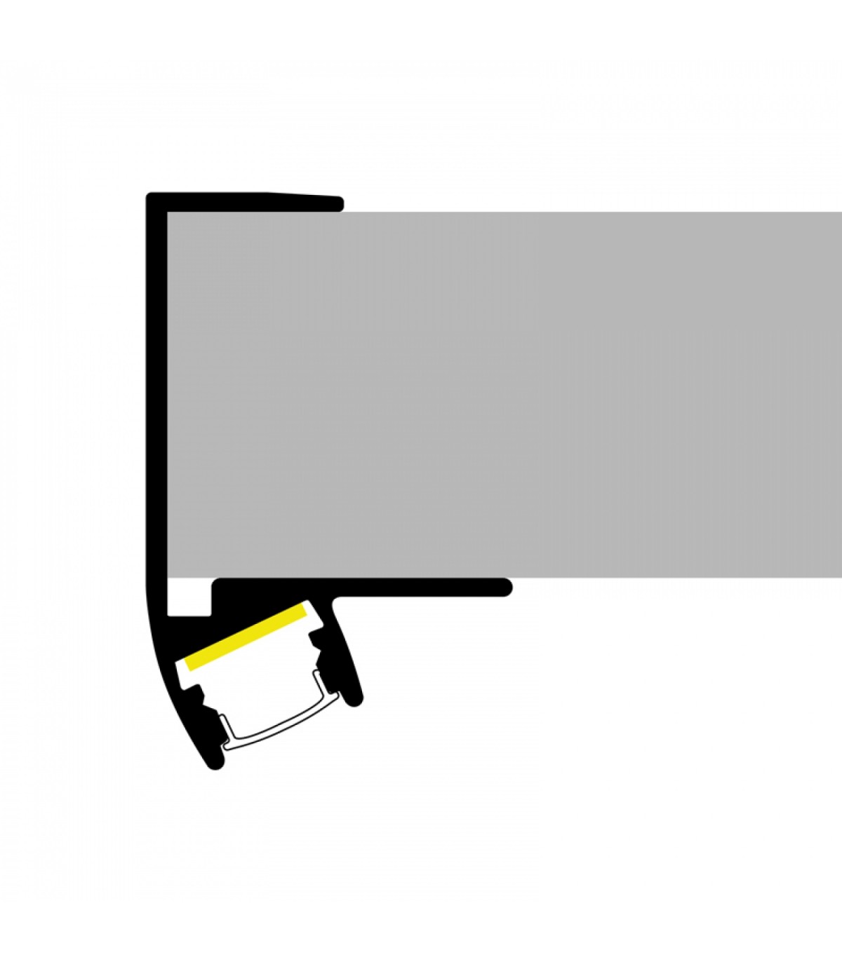 Perfil Aluminio KEO Lacado Negro Armarios -2 Metros-