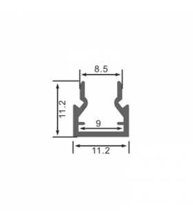 Perfil Aluminio NIBBLE Especial Vitrinas -2 Metros-