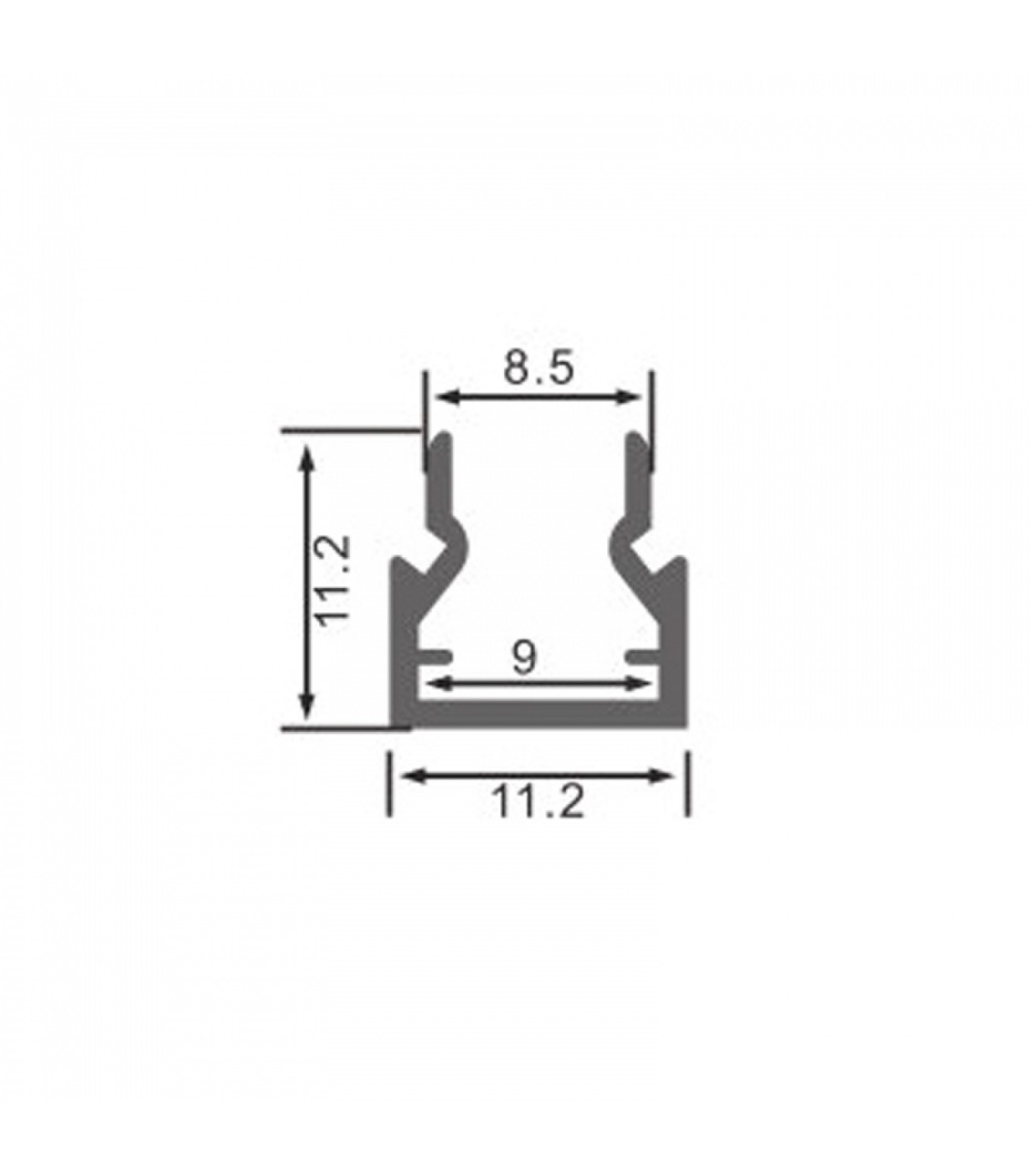 Perfil Aluminio NIBBLE Especial Vitrinas -2 Metros-
