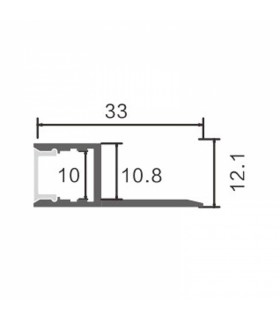 Perfil Aluminio DEF Empotrar Obra -2 Metros-