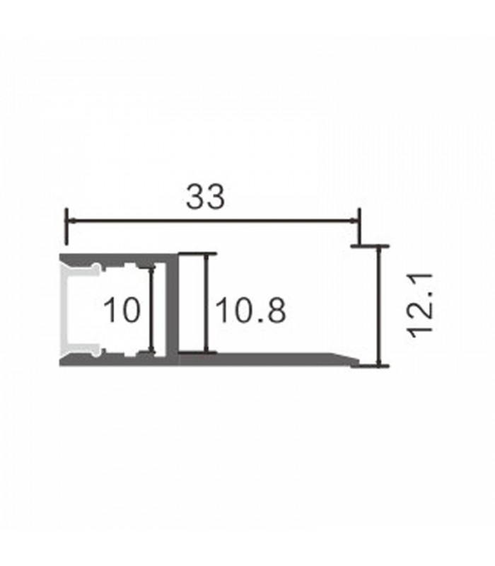 Perfil Aluminio DEF Empotrar Obra -2 Metros-