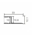 Perfil Aluminio DEF Empotrar Obra -2 Metros-