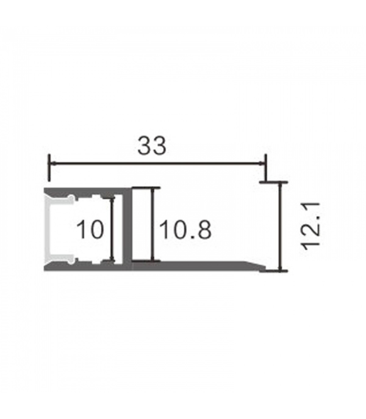 Perfil Aluminio DEF Empotrar Obra -2 Metros-