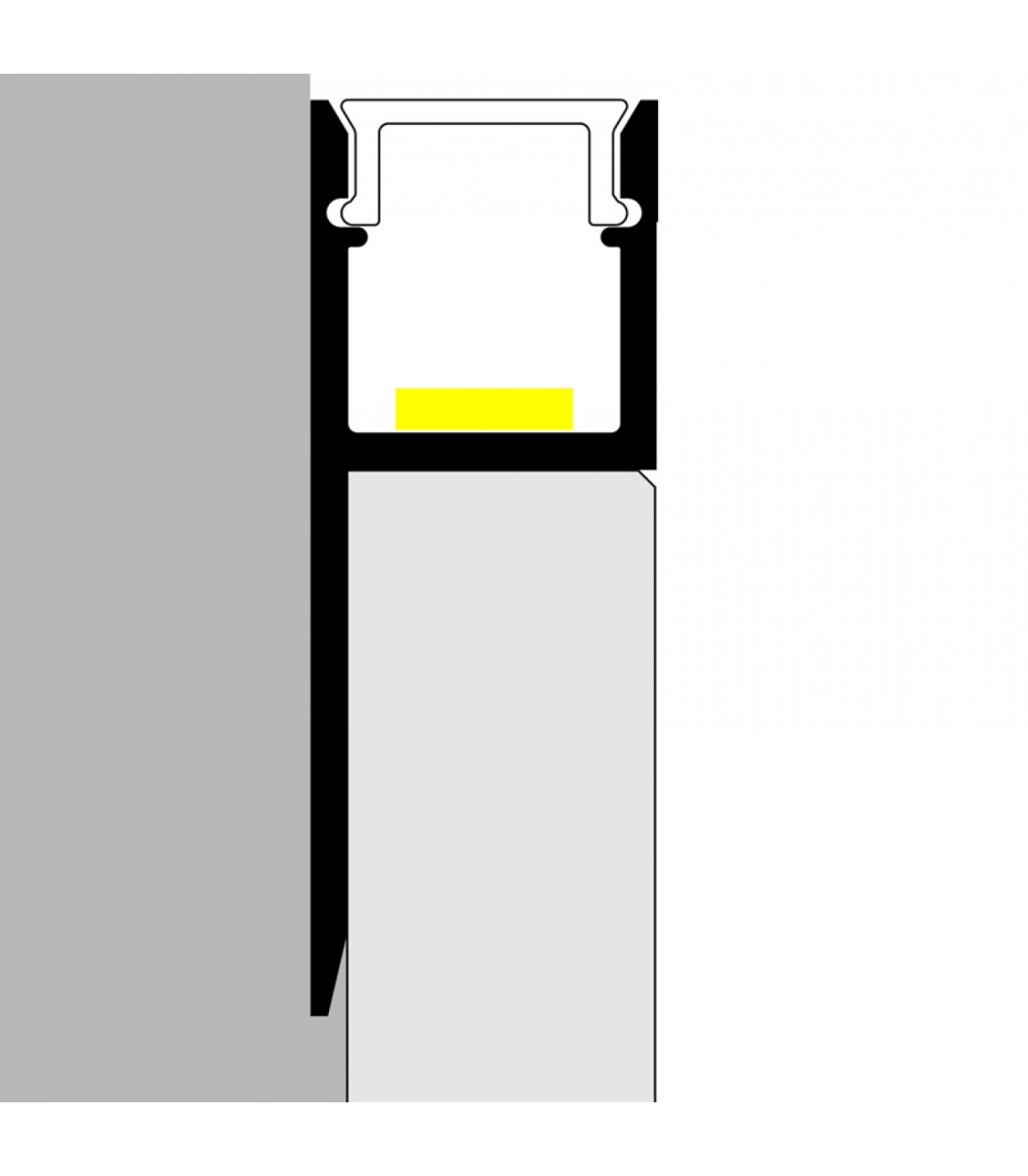 Perfil Aluminio DEF Empotrar Obra -2 Metros-