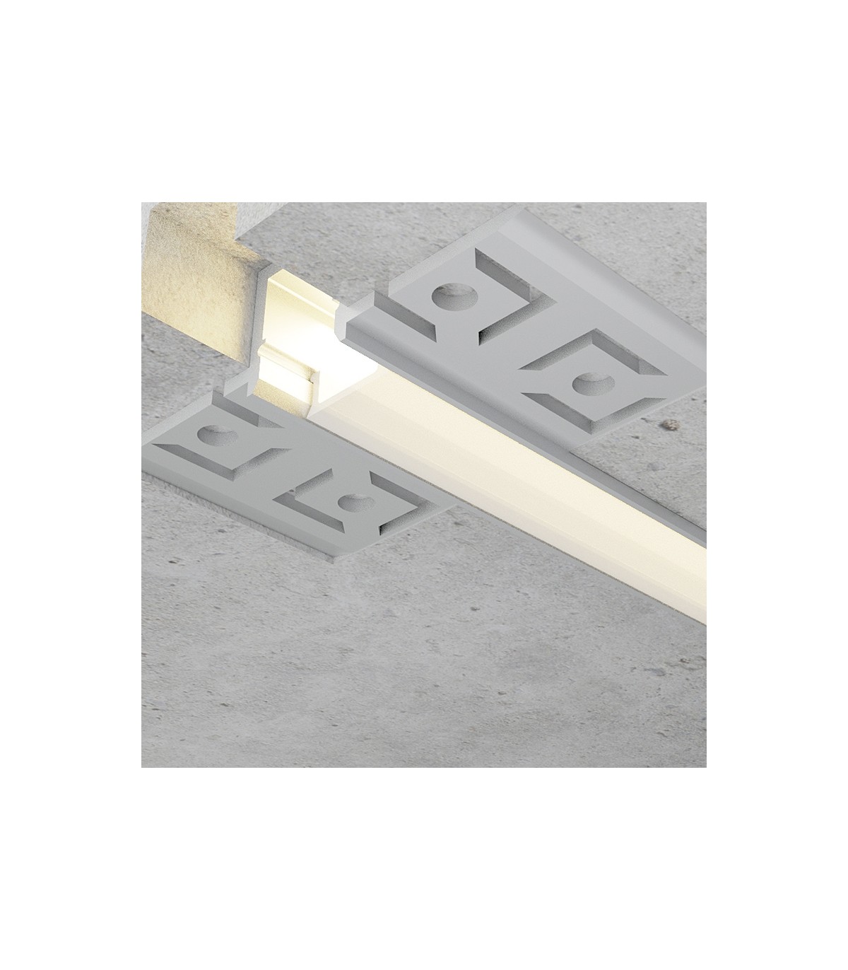 Perfil Aluminio JUT Empotrar Obra -2 Metros-