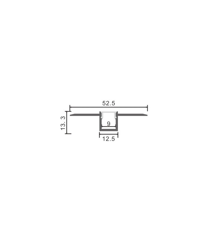 Perfil Aluminio JUT Empotrar Obra -2 Metros-