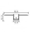 Perfil Aluminio JUT Empotrar Obra -2 Metros-