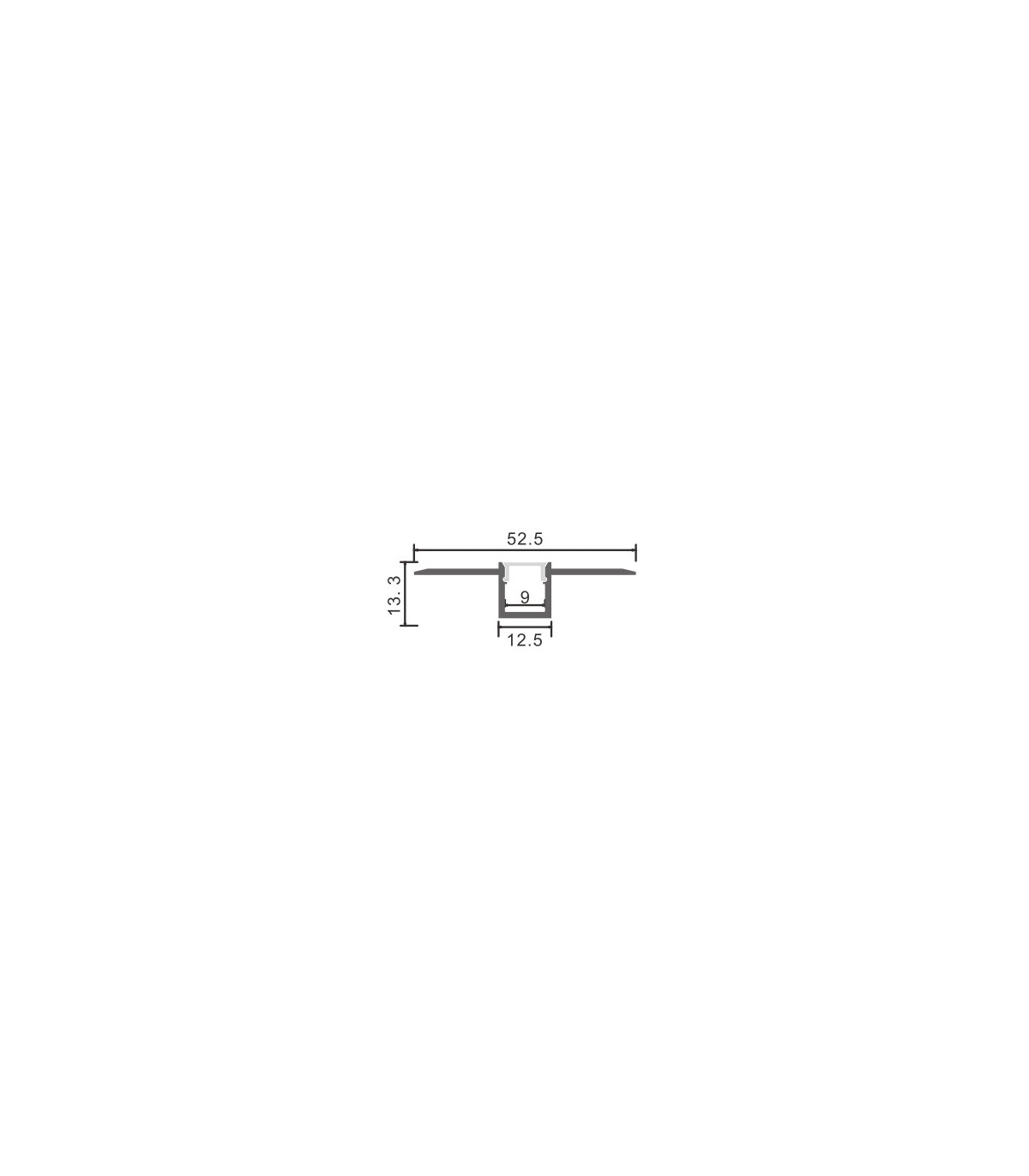Perfil Aluminio JUT Empotrar Obra -2 Metros-