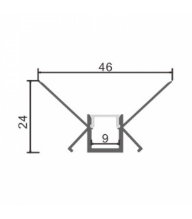 Perfil Aluminio ROLK Empotrar Obra -2 Metros-