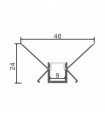Perfil Aluminio ROLK Empotrar Obra -2 Metros-