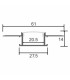 Perfil Aluminio FEAT Empotrar Obra -2 Metros-