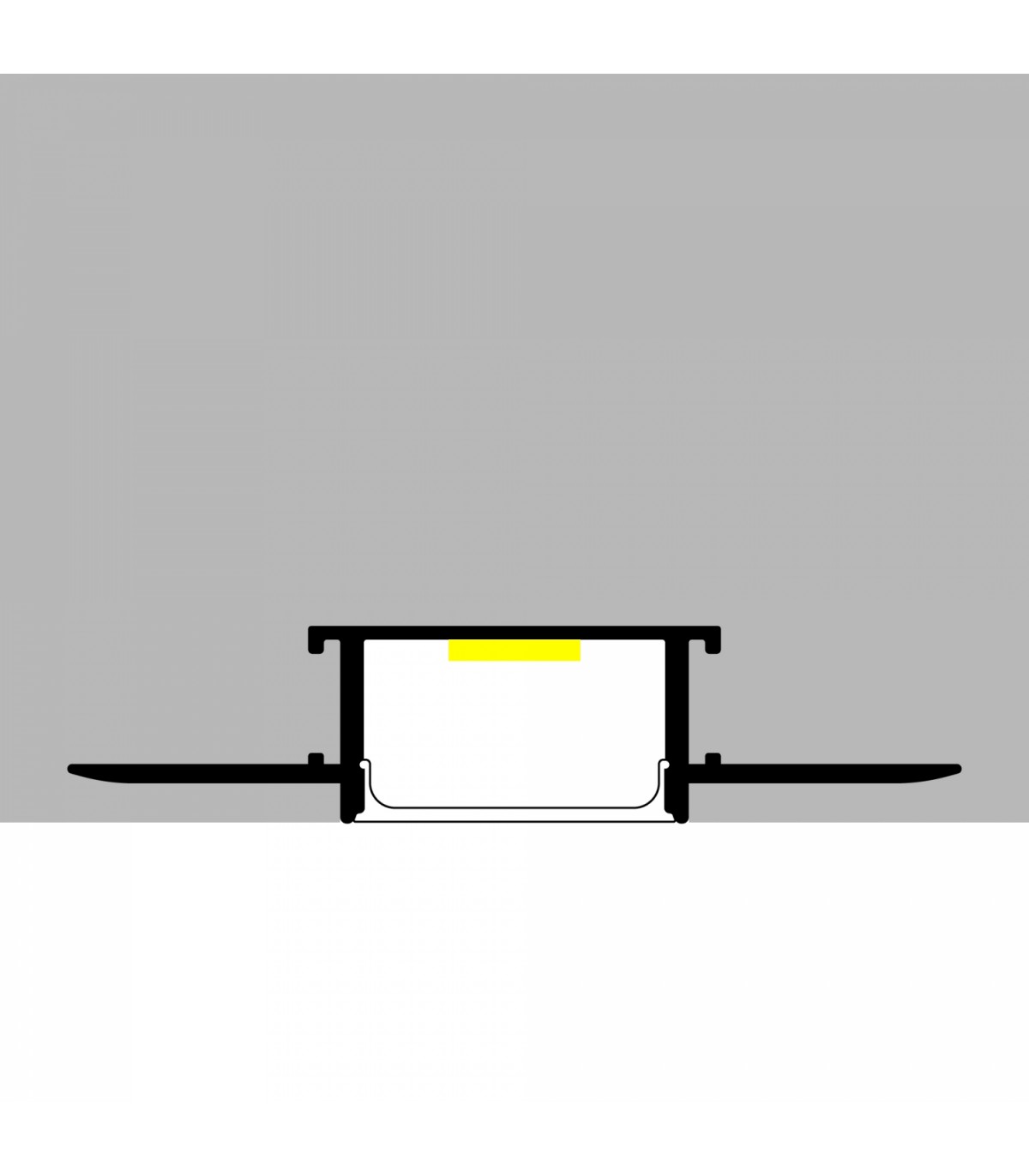 Perfil Aluminio FEAT Empotrar Obra -2 Metros-
