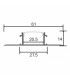 Perfil Aluminio BIRD Empotrar Obra -2 Metros-