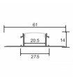 Perfil Aluminio BIRD Empotrar Obra -2 Metros-