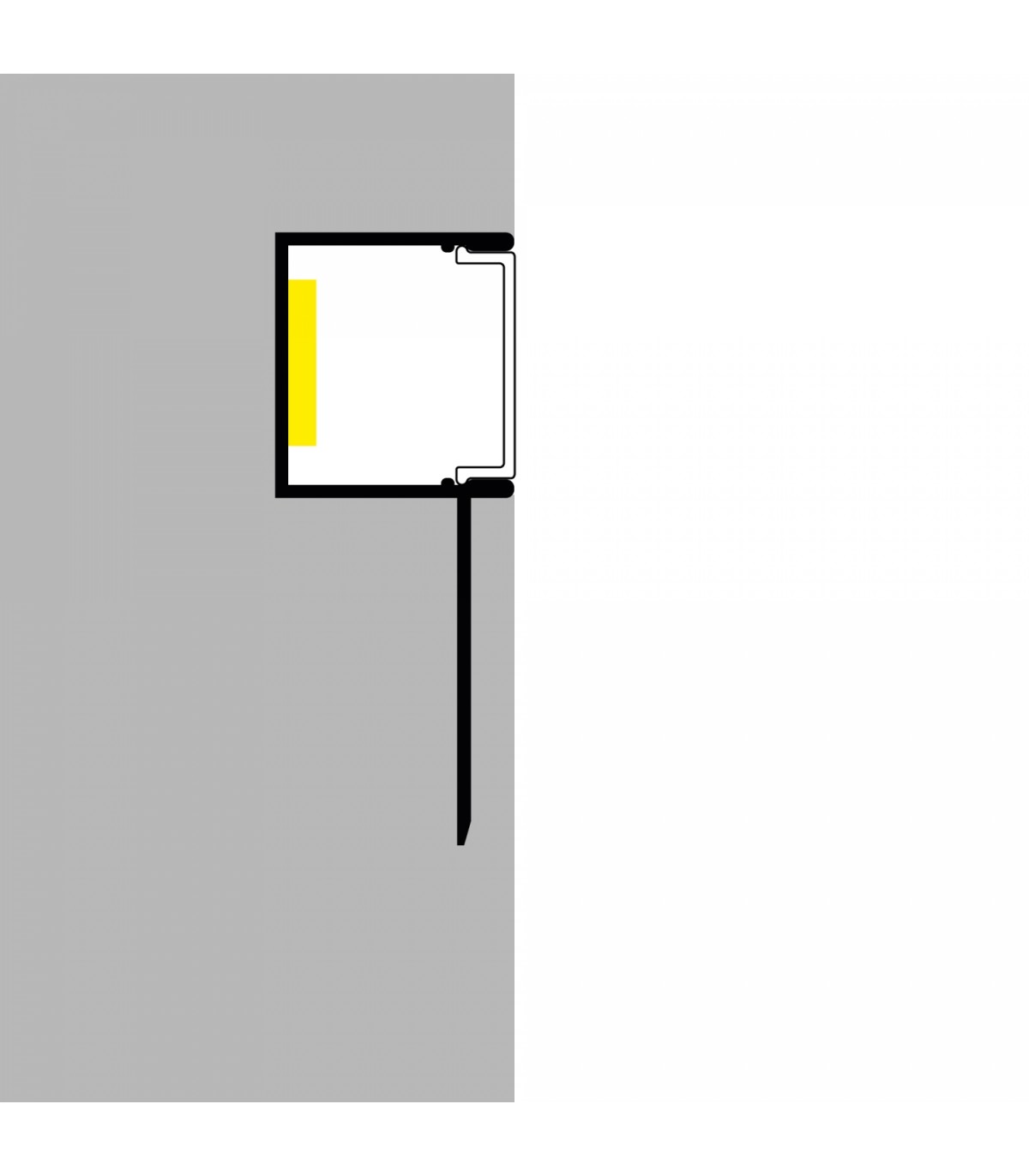 Perfil Aluminio GILG Empotrar Obra -2 Metros-